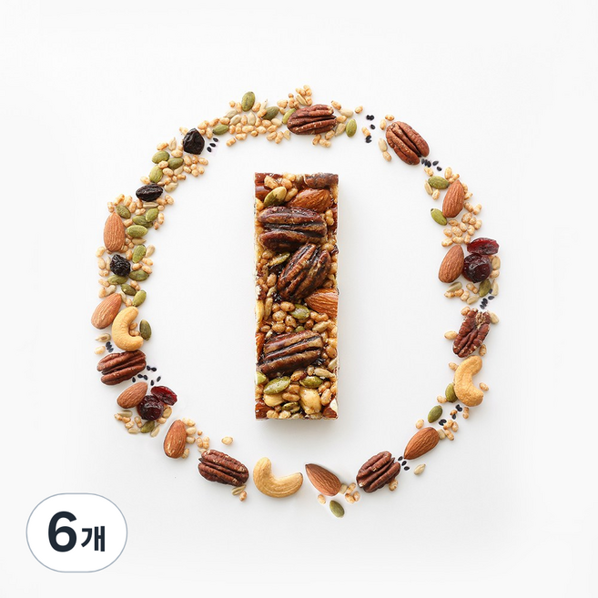 러블리강정 [ 프리미엄 견과바 ] 9가지 견과류 듬뿍 식사대용식 다이어트 간식, 6개, 400g
