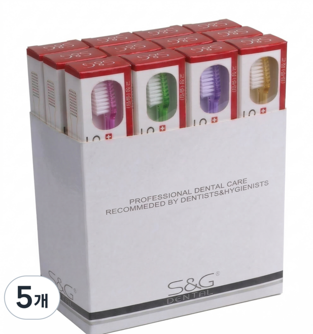 에스앤지 치과전용칫솔 교정용슬림모, 12개입, 5개