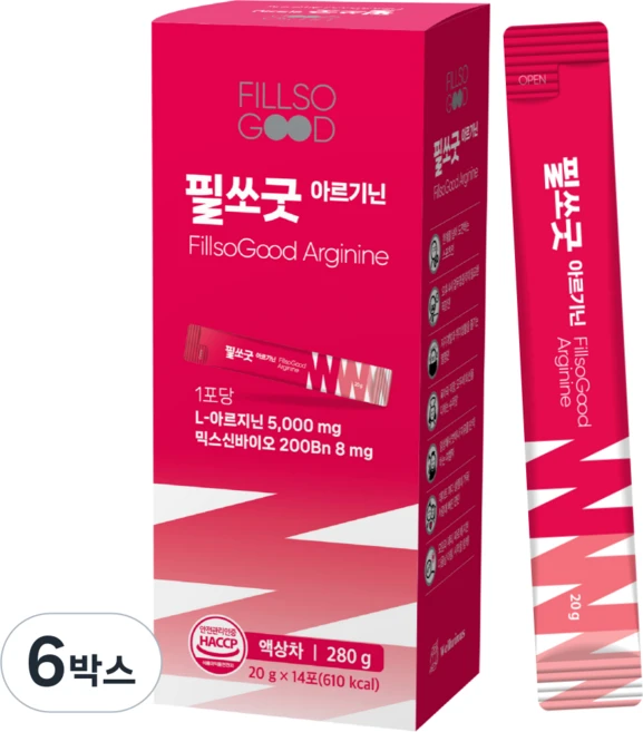 에너지 부스터 고함량 L 아르기닌 5000mg 시트룰린 오르니틴 항산화 비타민 무카페인, 6박스, 14회분 - 쿠팡
