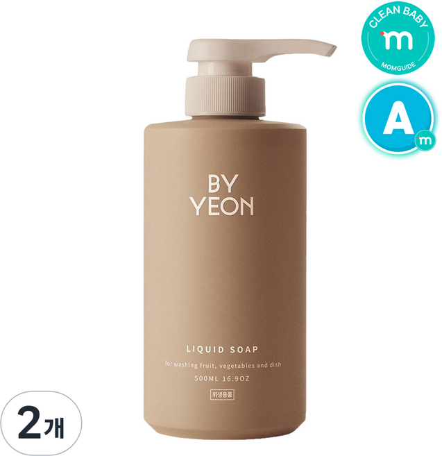 바이연 주방세제 (젖병세정제 과일채소 식기 올인원), 500ml, 2개