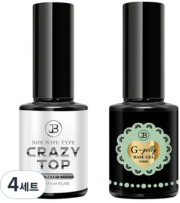 그라시아 지젤리베이스_14ml + 소프트탑젤_14ml _1세트, 지젤리베이스 14ml+소프트 탑젤 14ml, 4세트