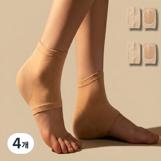 모스탠 뒤꿈치 보습 패드 양말, 4개