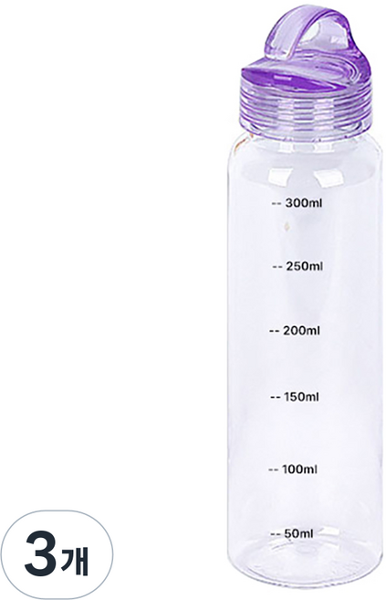 국산 슬림 미니 휴대용 물병 물통 어린이 러닝 등산 트라이탄소재 BPA free, 04 퍼플, 3개, 300ml