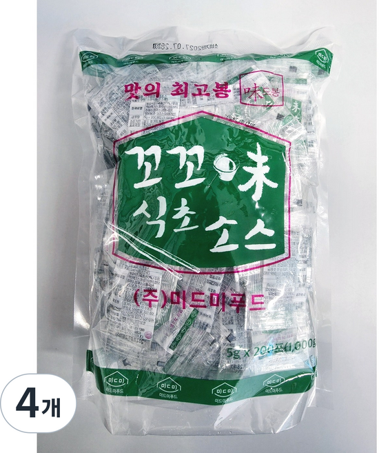 꼬꼬미 미니 식초 일회용 식초, 4개, 1kg