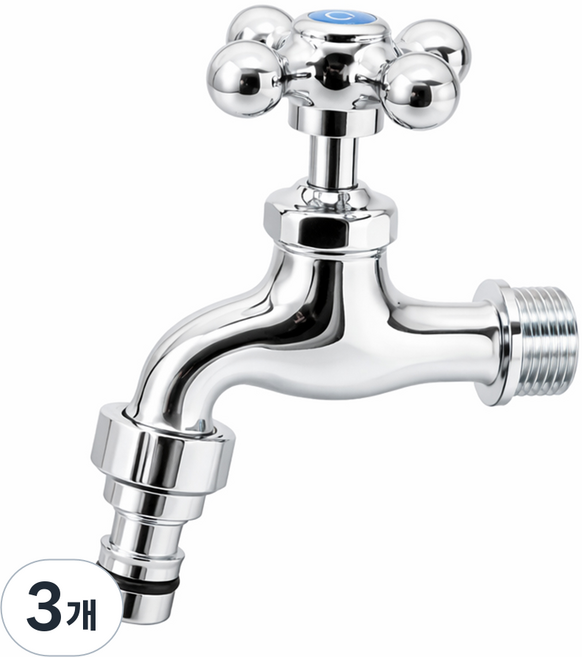 비욘드퍼니싱 국내생산 십자 커플링 가로 수도꼭지 KC, 3개