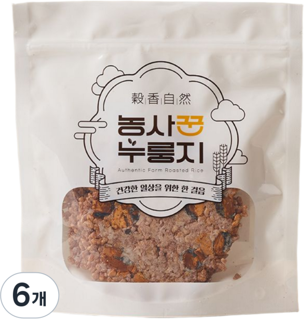 농사꾼 현미서리태 누룽지 스낵 국내산 건강 간식, 6개, 100g