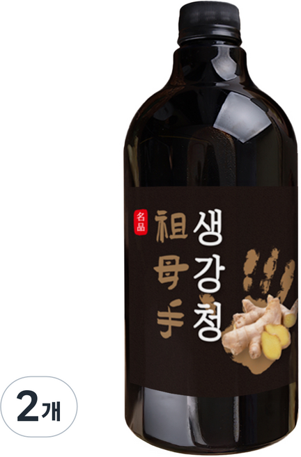 국내산 수제 생강청 1L 고농축 진한 생강원액 생강차, 2개, 1개입
