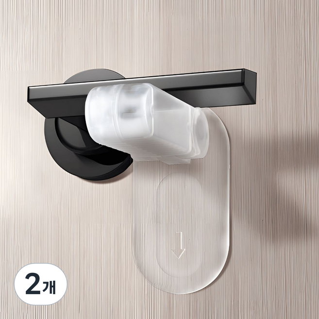 픽스앤고 현관문 안전장치 무타공 이중잠금, 2개, 투명