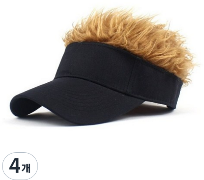 머리카락달린모자 가발 머리카락 모자 스포츠 낚시, 진브라운, 4개