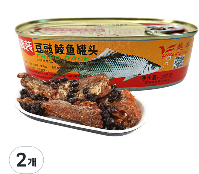 (배터짐) 중국식품 월봉파이 두시황어 통조림 생선조림 황어통조림, 207g, 2개