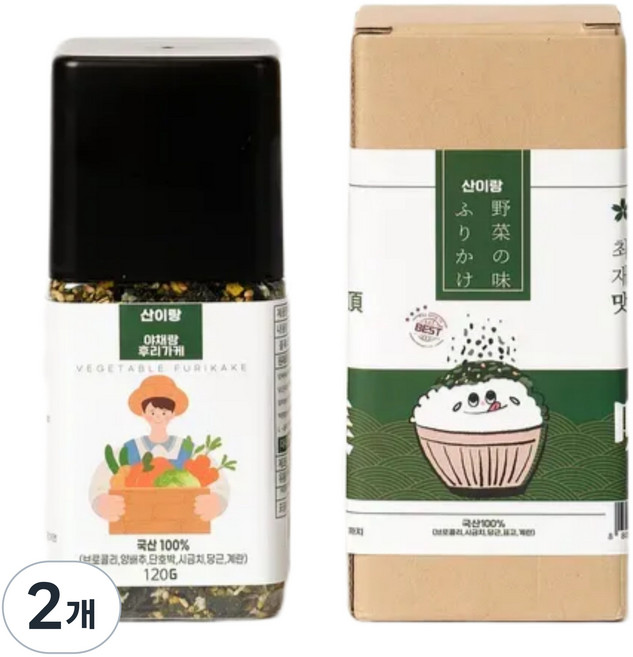 국내산 오차즈케 밥가루 야채랑 후리가케, 2개, 120g