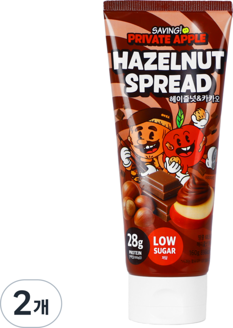 사과일병구하기 헤이즐넛 스프레드(짜먹는 튜브형), 2개, 160g