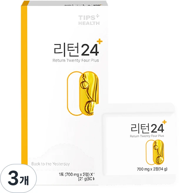 팁스헬시 리턴24 흰강낭콩 차가버섯 라이코펜, 3개, 14회분 - 쿠팡