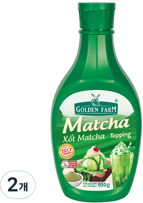골든팜 말차 토핑 시럽, 2개, 630g