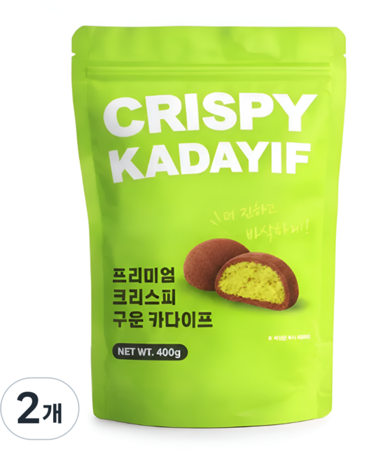 팜유없는 프리미엄 크리스피 카다이프 구운 볶은 카다이프, 2개, 400g