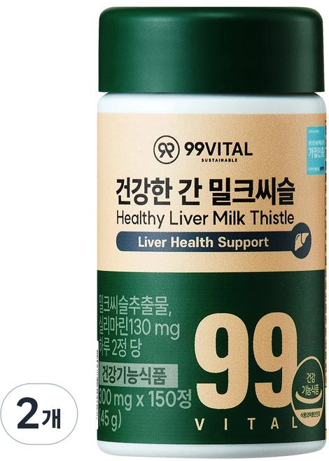 99바이탈 건강한 간 밀크씨슬, 2개, 150정 - 쿠팡