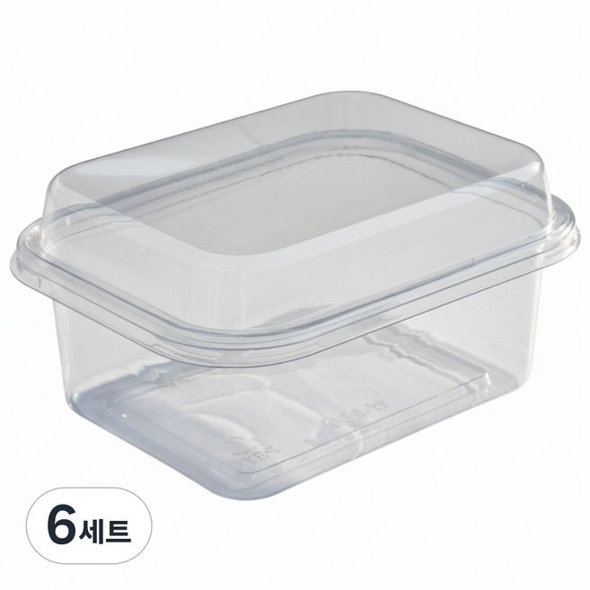 레이디핑거 티라미수용기 직사각형 보틀케이크 400ml 투명 디저트 케이스 높은뚜껑, 6세트, 50개입