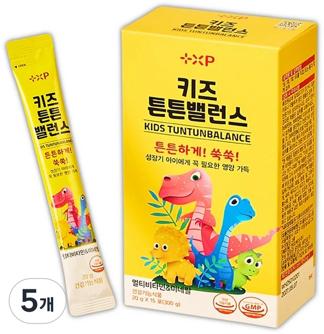 키즈 튼튼 성장기 어린이 액상 멀티비타민 미네랄 종합 영양제 아이 유아 밸런스, 5개, 15회분 - 쿠팡