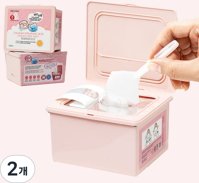 깨끗한피부 콜라겐 히알루론산 에센스 뽑아쓰는 대용량 마스크 시트 30매, 2개, 30개입