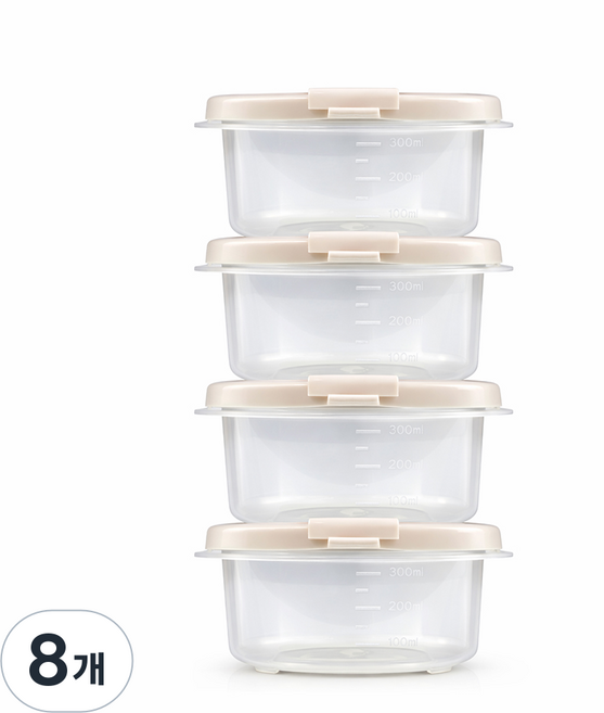 DAMDA 담다톡 전자레인지 보관용기 냉동밥, 8개, 정사각1호(350ml)