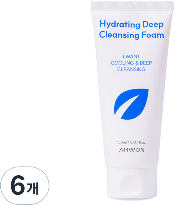 아원 속당김 없는 약알칼리성 촉촉 저자극 클렌징폼 지성 복합성 민감성 피부용, 150g, 6개