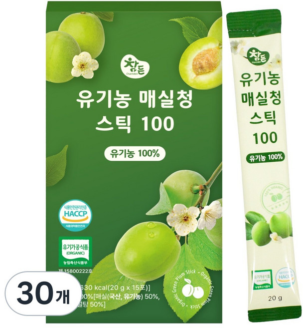 참든 유기농 매실청 스틱, 30개, 20g