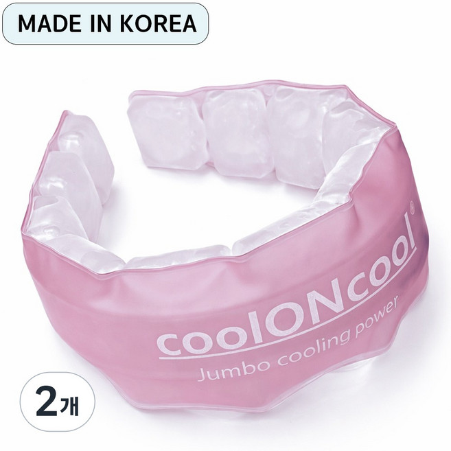 국내제작 아이스 점보 넥쿨러 와이드 쿨링 넥밴드 COC-NECK-J1, 핑크, 2개