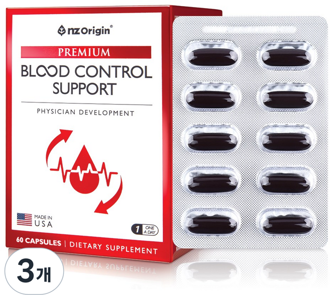 엔젯오리진 프리미엄 블러드 컨트롤 서포트 영양제 72g, 3개, 60정