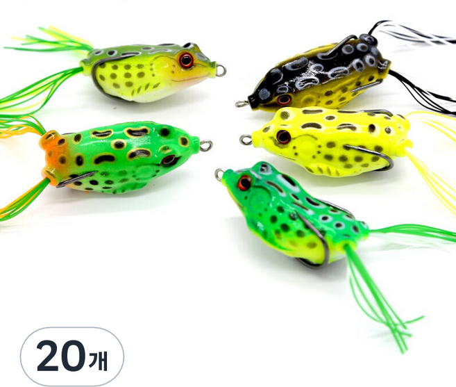 럭키 프로그 루어 5종세트, 혼합색상, 20개, 12g