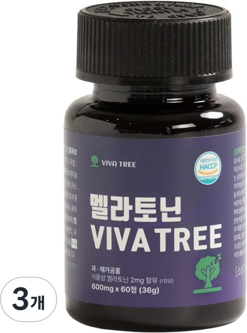 비바트리 식물성 멜라토닌 2mg, 3개, 60정 - 쿠팡
