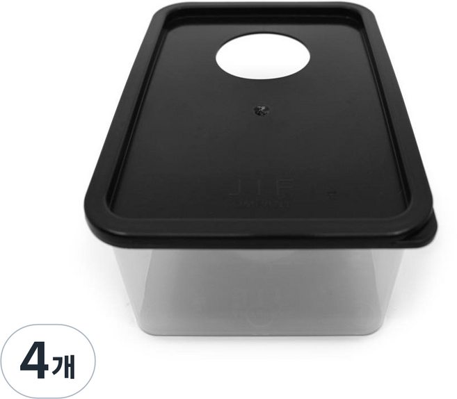 JIF 지곤 습식은신처 대 크레스티드게코 도마뱀 파충류 알통 산란통, 4개, 뚜껑블랙