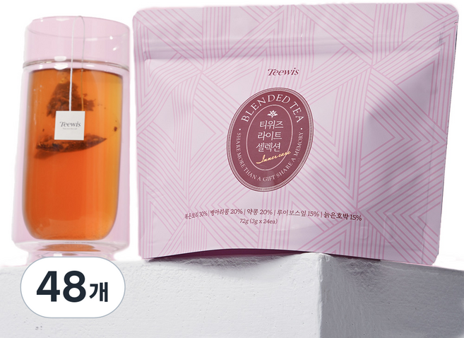티위즈 임산부 루이보스티 보리차 호박차 병아리콩 카페인 없는 블렌딩티 임당티, 48개, 3g