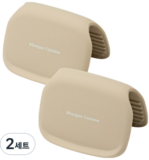 마르쿠진 완벽 열 차단 두꺼운 더블가드 실리콘 냄비 손잡이 2P 내열 주방장갑, 2세트, 소프트그레이