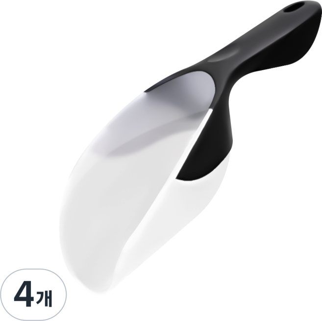 생활에편리함을더하다 플렉시블 마그넷 얼음 스쿱, 화이트/블랙, 4개