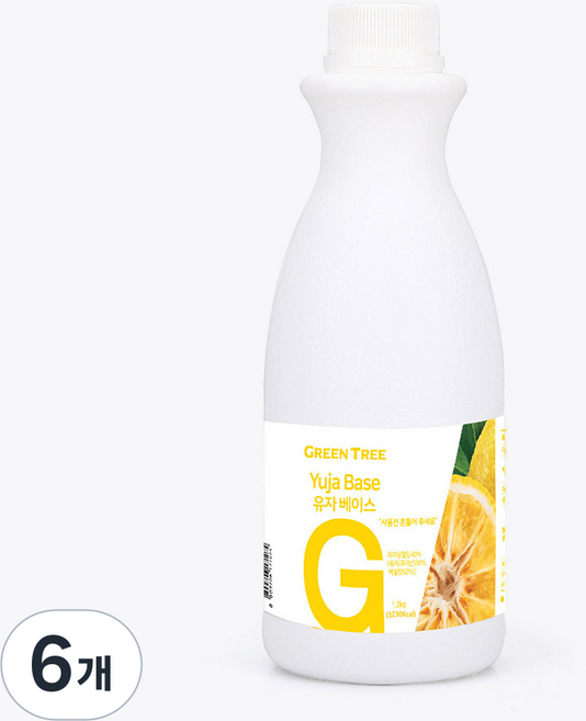 그린트리 유자 에이드 베이스, 6개, 1.2kg