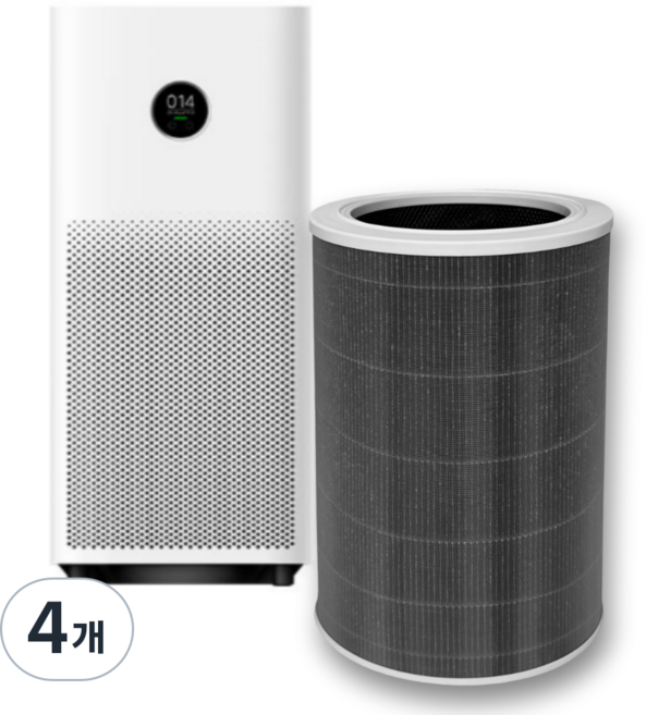 샤오미 미에어 4 프로 스마트 공기청정기 호환 필터 AC-M15-SC, 4개, 미에어4 PRO
