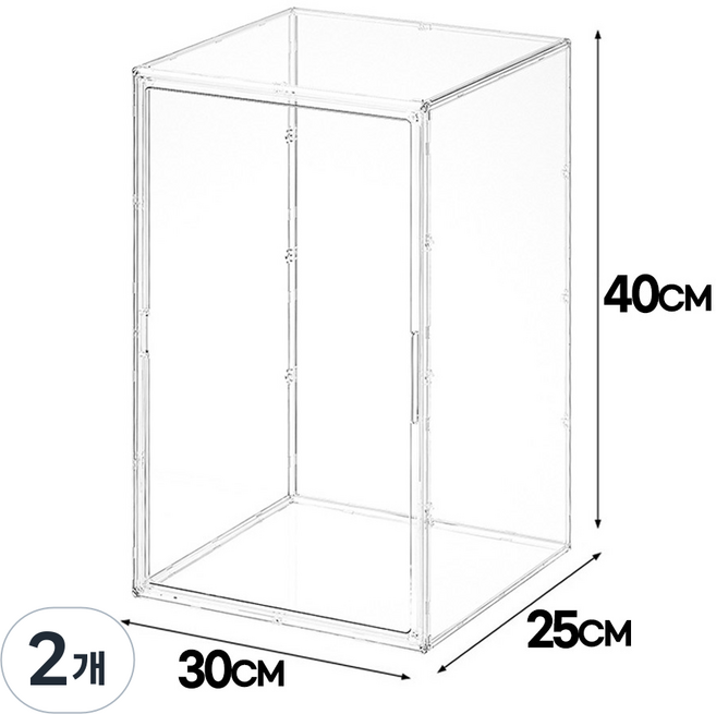 투명 피규어 장식장 진열장 특대형 레고 가방 보관함 아크릴 케이스, 2개