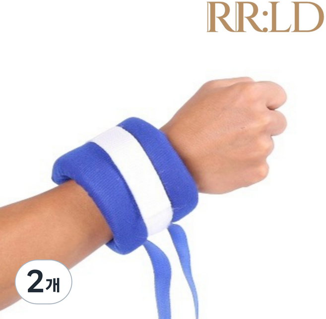 로로랜디 손목 억제대 발목 치매 환자 사지 고정 푹신한 억제 장갑 손 보호대 손싸개 신체 실버용품, 2개