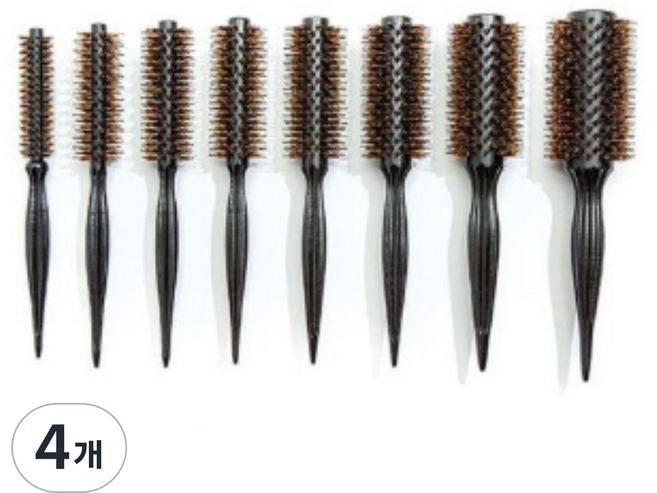 다주자 골드 포킹 볼륨 스타일링 라운드 롤빗 전문가용 빗, 4개, 4호