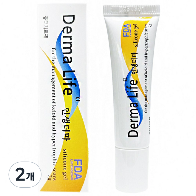 [당일출고] 흉터 상처 제거 켈로이드 연고 재생 화상 수술 아기 얼굴 치료제 제왕절개 더마라이프 인생 7g, 2개