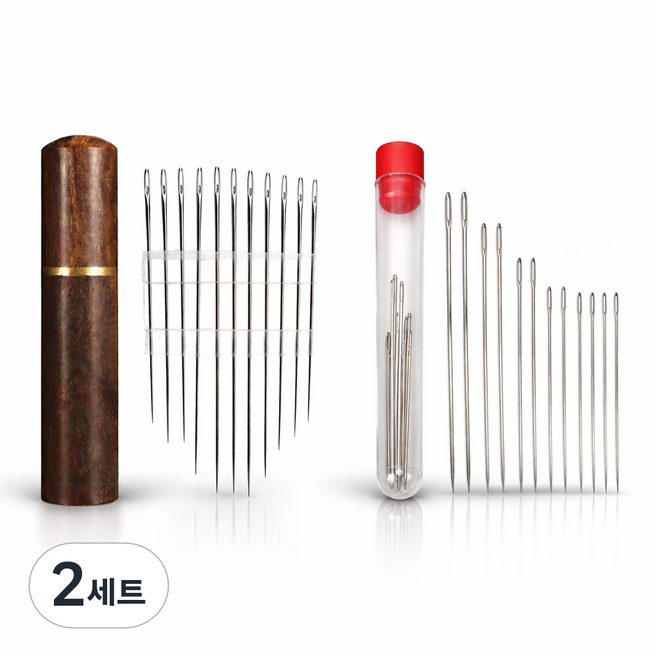 슈리팜 간편한 원터치 바늘 일반 실꿰기 세트, 2세트