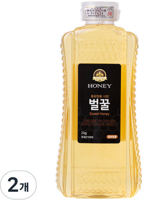 국내산 100% 순수 사양벌꿀, 2kg, 2개