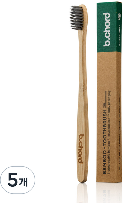 비코드 대나무 칫솔 안전 친환경 천연, 5개, 1개입