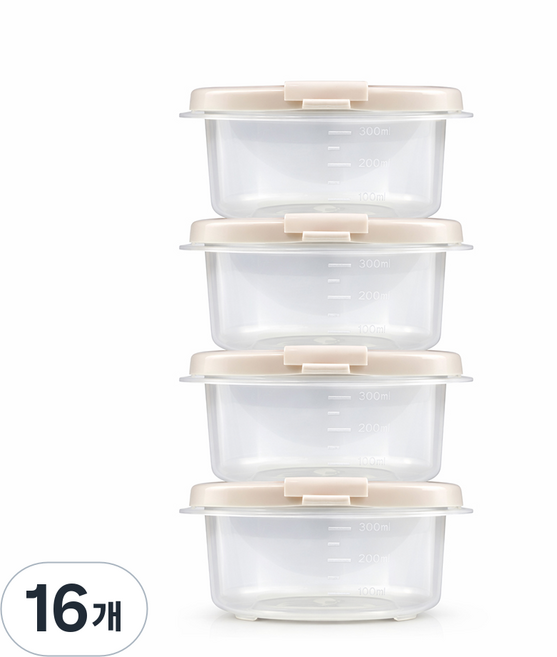 DAMDA 담다톡 전자레인지 보관용기 냉동밥, 16개, 정사각1호(350ml)