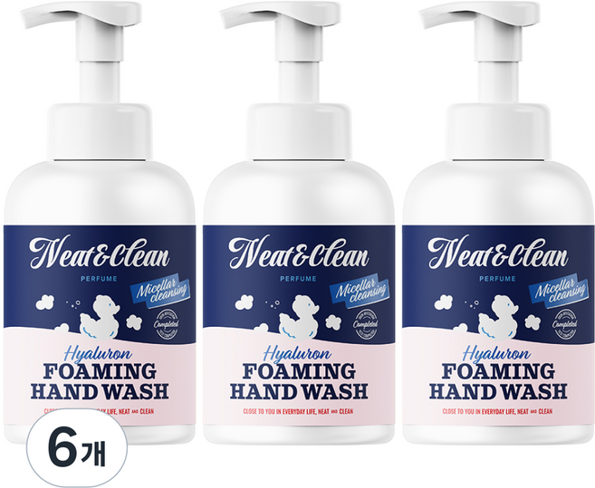 니트앤클린 퍼퓸 히알루론 포밍 핸드워시, 500ml, 6개