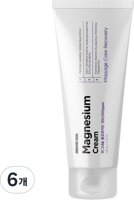 아쿠아쿨 마그네슘 크림 / 350000ppm 쿨+핫 바르는 마사지케어, 1개입, 6개