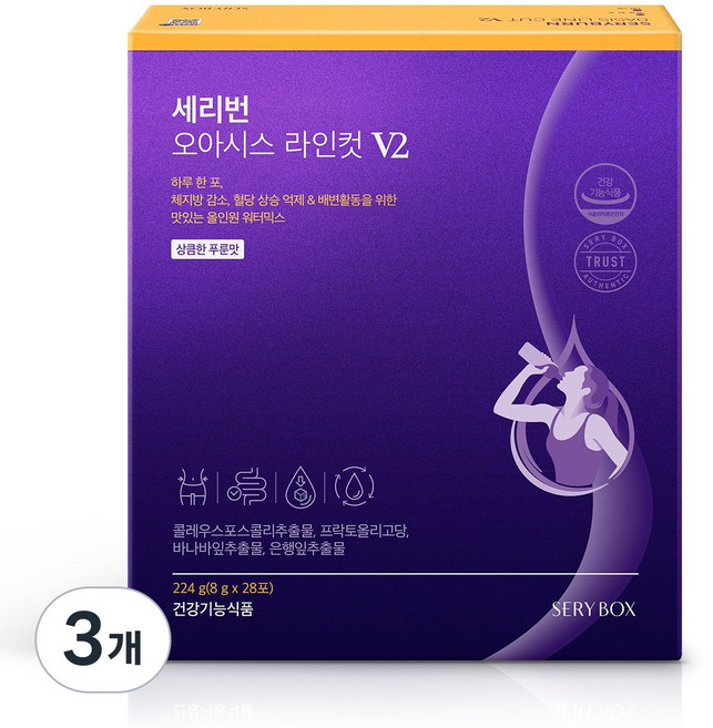 세리박스 세리번 오아시스 라인컷 V2 푸룬맛 28포, 224g, 3개
