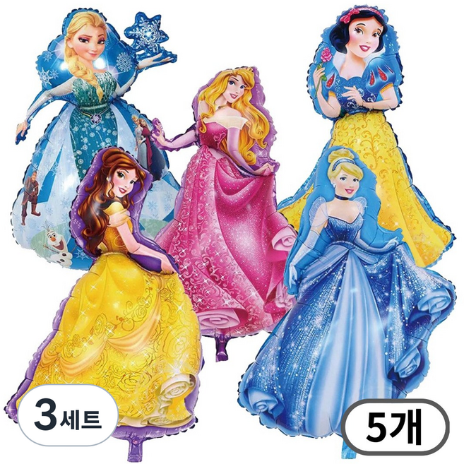 스마일파티 대형 공주 공주님 풍선 5종, 3세트