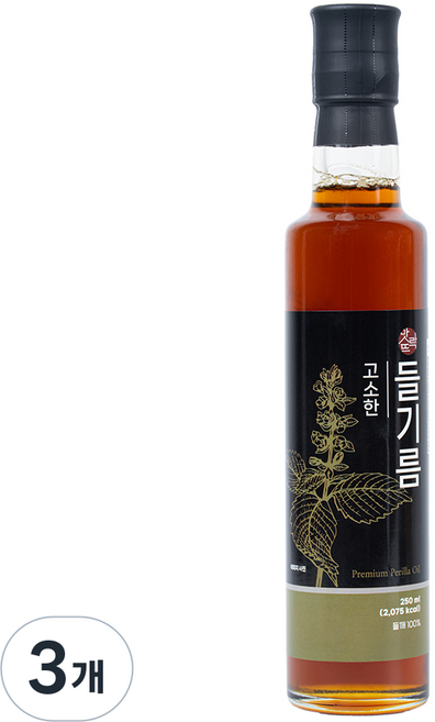 맛뜨락 100% 국산 통들깨 햇들깨 고소한 들기름 250ml, 3개