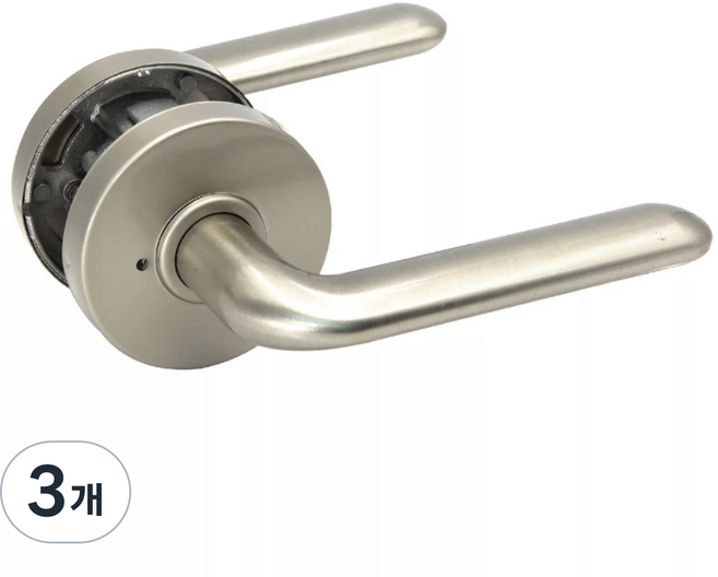 엔젤 방문손잡이 ETL-113 그레이 레버형 손잡이 락킹버튼형 욕실 ABS도어, 3개